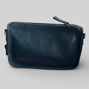 Dorcelle vintage y2k preppy navy blue leather clutch bag USA old money academia